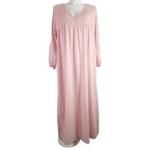 NWT Celmia Collection 5X Dress Pink Cotton Shift Lace Long Sleeve Maxi Pullover